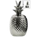 Urban Trends Collection 40 oz Large Ceramic Pineapple Canister, Silver 44210